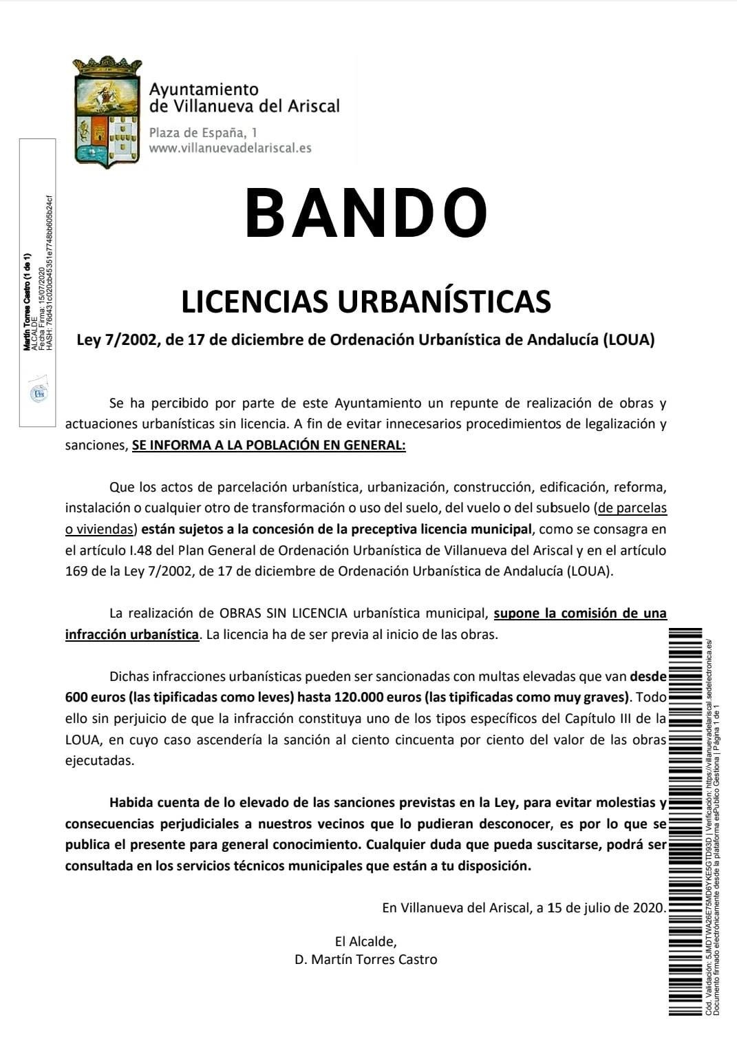 bando licencias