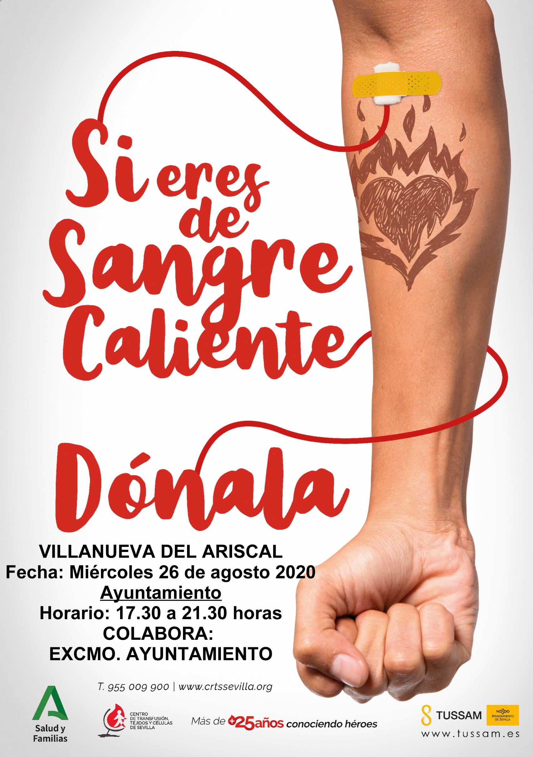 cartel donación sangre agosto 2020